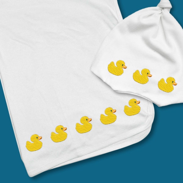 Row of Rubber Ducks Embroidery Design