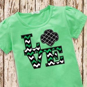 LOVE Trefoil Applique Embroidery Design