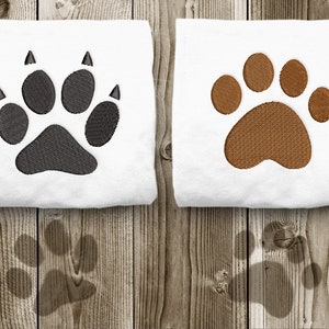 Dog and Cat Paw Mini Embroidery Design Duo
