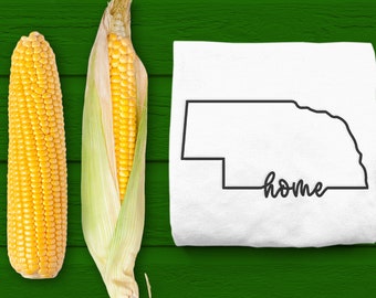 Nebraska Home State Outline Embroidery Design