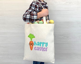 Archivo de bordado con apliques de zanahoria nerd para Felices Pascuas