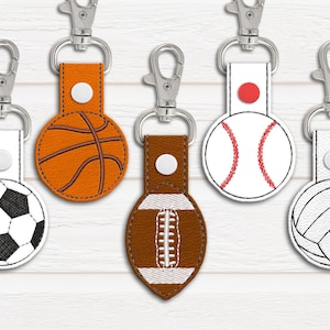 Sports Ball ITH Key Fob Applique Embroidery Bundle