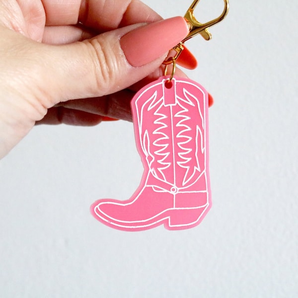 colorful western cowboy boot keychain | CHOOSE YOUR COLOR | back to school | gift | backpack | key chain | retro | rodeo | bag tag | charm