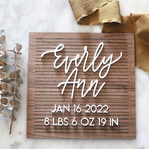 custom faux wood letter board | baby announcement | new baby | newborn photo | felt board | personalized | nursery | having a baby | due