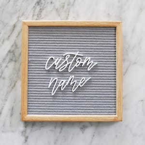 custom 2&quot; calligraphy script name or word for letter board felt board | baby announcement | new baby | newborn photo | custom script word
