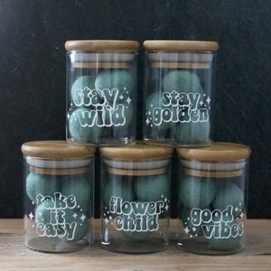 retro stash jar | 2 sizes | stash jar container | groovy | 70&#39;s | stash box | holder