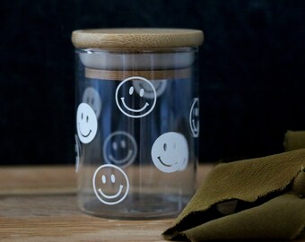 smiley face stash jar | 2 sizes | stash jar container | stash box | cannabis jar | cbd jar | weed jar | marijuana jar | cbd holder | witch