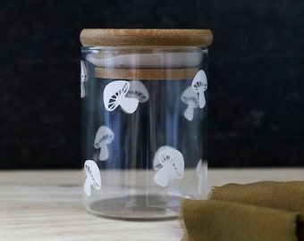 mushroom stash jar | 2 sizes | shroom | stash jar container | groovy | 70's | stash box | holder