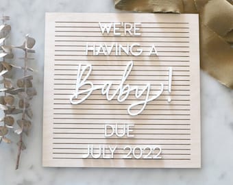 custom faux wood letter board | baby announcement | new baby | newborn photo | felt board | personalized | nursery | having a baby | due