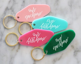 colorful realtor closing gift keychain | motel keychain | CHOOSE YOUR COLOR | first home | client gift | new home | key chain |