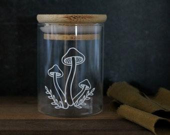 floral mushroom stash jar | 2 sizes | stash jar container | stash box | cannabis jar | cbd jar | weed jar | marijuana jar | cbd holder