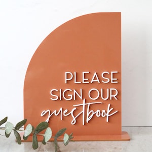 acrylic half arch guestbook sign | acrylic wedding sign | wedding decor | arched | wedding reception | acrylic | gift table | card box