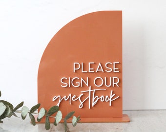 acrylic half arch guestbook sign | acrylic wedding sign | wedding decor | arched | wedding reception | acrylic | gift table | card box