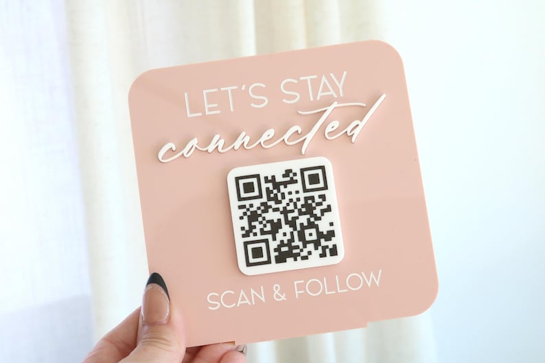 Acrylic Social Media QR Code Business Sign | Follow | Small Business ...