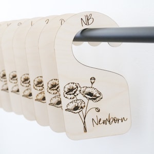poppy flower baby wood closet dividers | nursery closet | clothes organizer | clothes divider | baby closet | baby shower gift