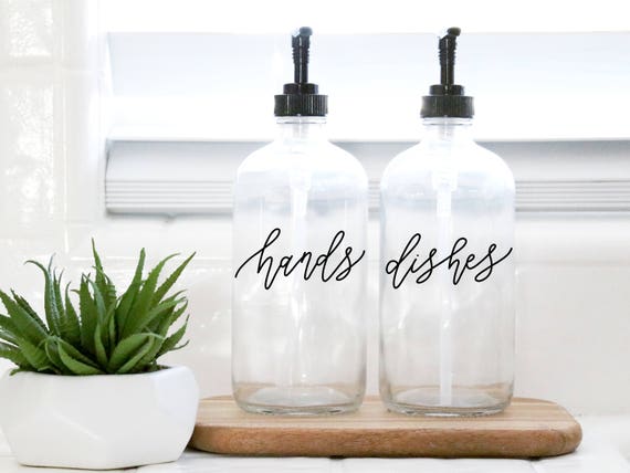 Modern Farmhouse Clear Hand Dish Soap Dispenser