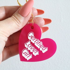 certified lover girl keychain | CHOOSE YOUR COLOR | back to school | gift | backpack | key chain | retro | bag tag | charm | valentines day