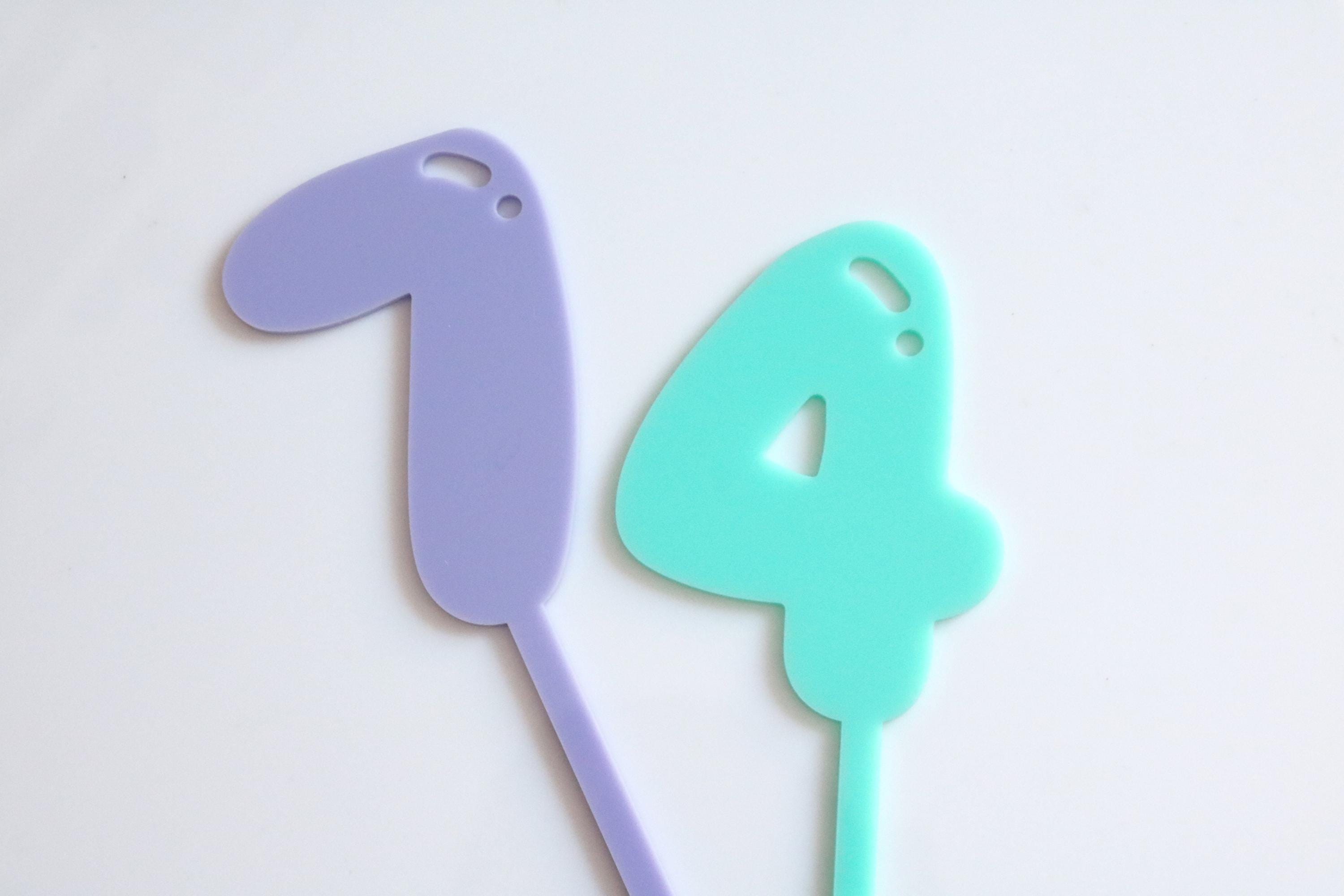 Single Number Acrylic Cake Topper | Number or Letter | Mylar Balloon ...
