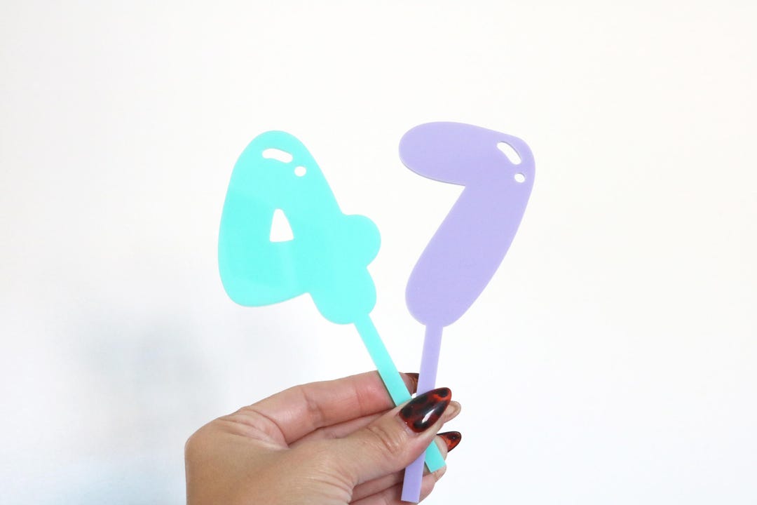 Single Number Acrylic Cake Topper | Number or Letter | Mylar Balloon ...