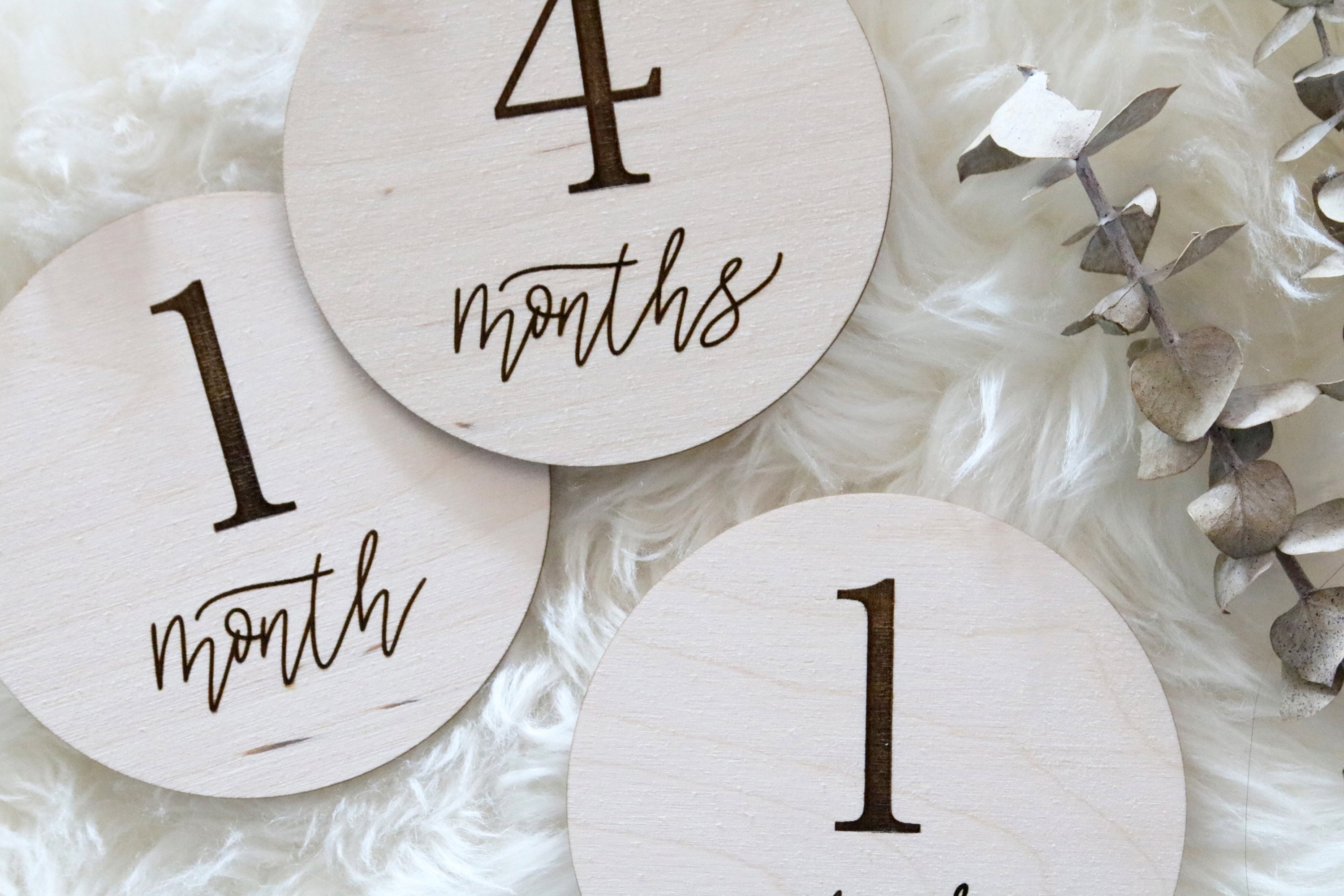 Set of Wood Baby Age Monthly Milestone Signs | Baby Gift | Keepsake ...