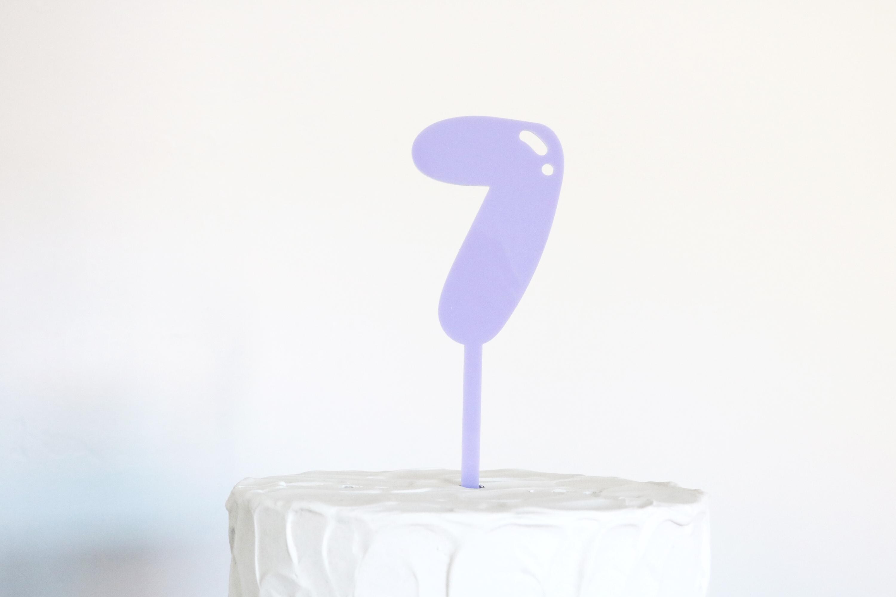 Single Number Acrylic Cake Topper | Number or Letter | Mylar Balloon ...