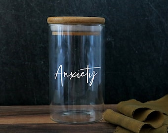 custom labeled stash jar FATTY | stash jar container | stash box | holder | anxiety meds