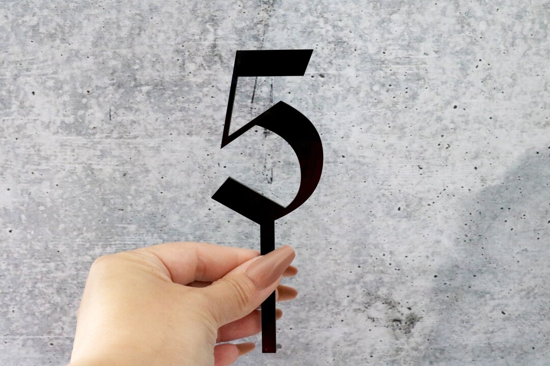 Single Number Gothic Acrylic Cake Topper | CHOOSE YOUR NUMBER ...