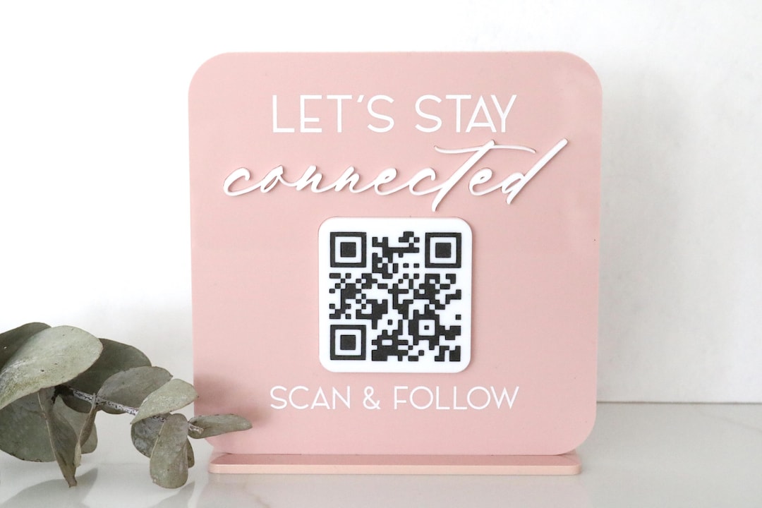 Acrylic Social Media QR Code Business Sign | Follow | Small Business ...