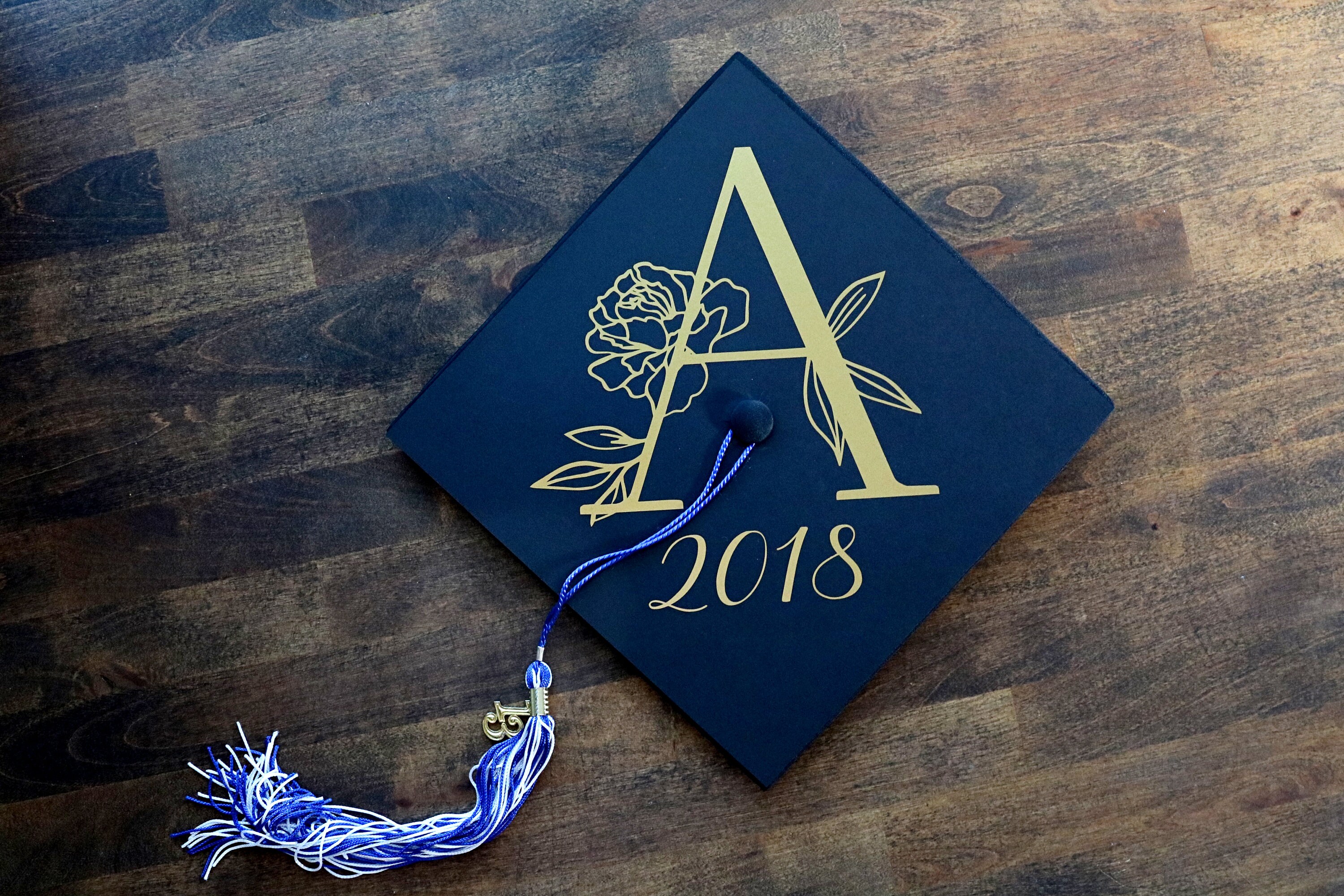 Custom Graduation Cap Topper With Initial Date Grad Cap Etsy