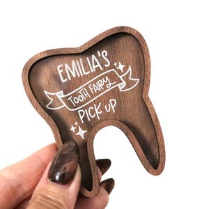 custom tooth fairy pick up tray | tooth fairy dish |  tooth holder | tooth box | tooth fairy money | personalized | my first tooth | wood