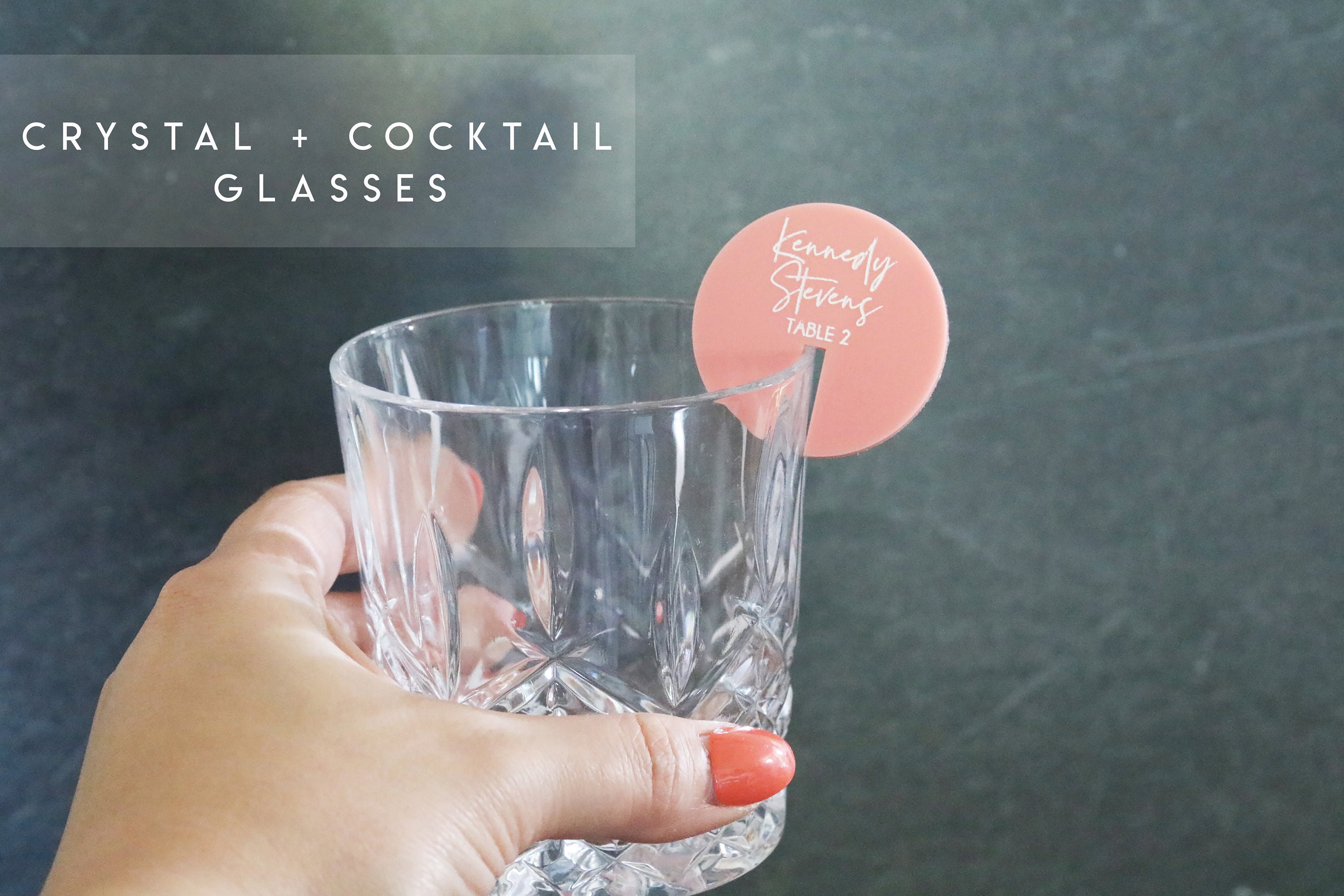 Custom Clear Round Drink Escort Cards Place Cards Seating Etsy