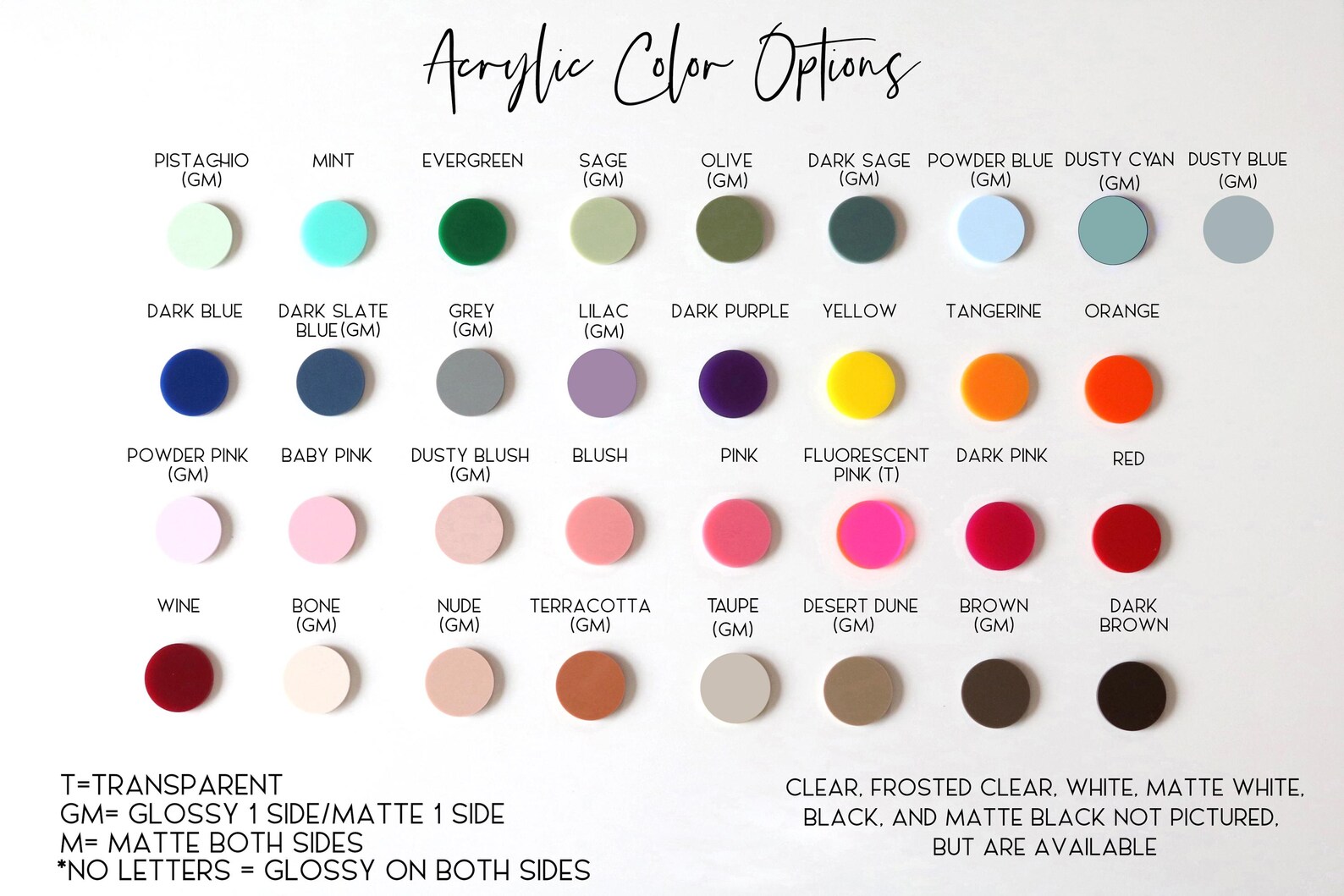 Acrylic Sign Samples Acrylic Color Sample for Signs | Color Samples | Acrylic Wedding Sign ...