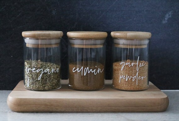 Glass Spice Jars With Labels and Organizer Farmhouse, 24 Pcs Spice  Organizer, Spice Seasoning Containers With Shaker Lids, 4oz Clear Spice  Bottles