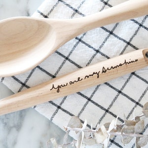 custom engraved wood kitchen spoon | handwriting | handwritten | personalized | wedding gift | christmas gift | bridal shower | mother&#39;s day