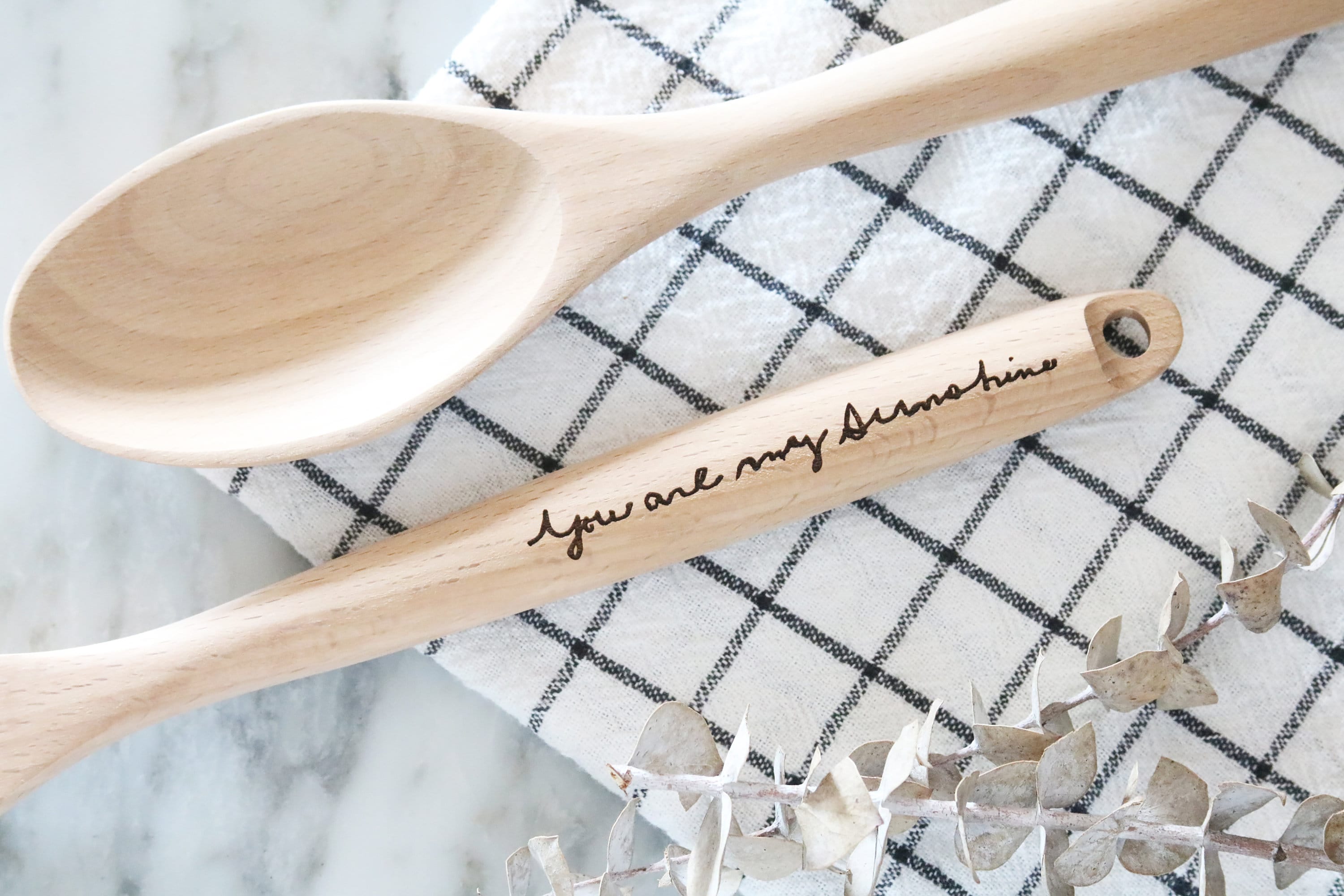 Custom engraved wood kitchen spoon handwriting handwritten Etsy