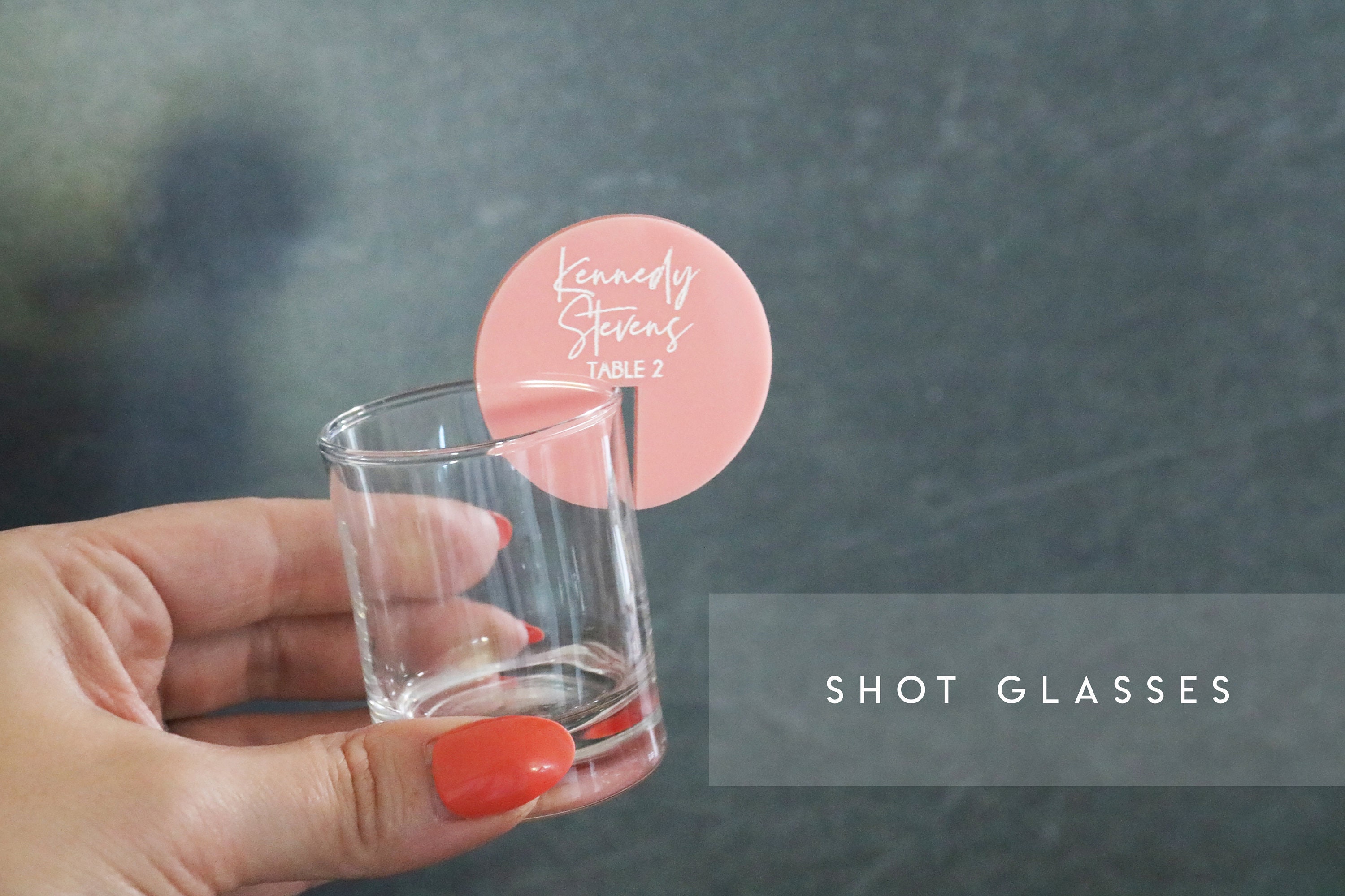 Custom Clear Round Drink Escort Cards Place Cards Seating Etsy