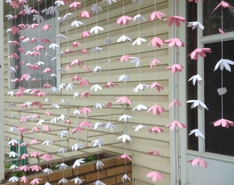 20 strands white pink paper flower backdrop paper flower etsy hanging paper flower backdrop