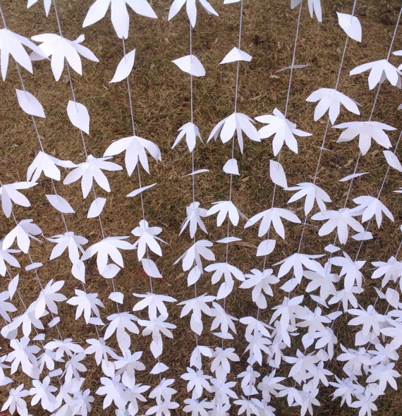 40 strands white paper flower backdrop paper flower curtain etsy hanging paper flower backdrop