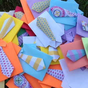 7 Chemises en papier avec Tie-Father’s Day - Boy’s Birthday Party - Boy Room Decor- Card Making