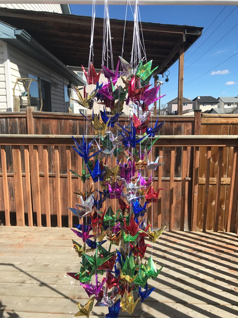 6 Strands Set Of 6 Cranes Garland Paper Cranes On String Free Shipping Origami Cranes
