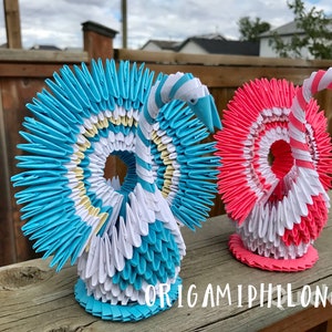 Origami 3D cygne-paon-cadeau d'art fait main-décoration de la maison-livraison gratuite Canada