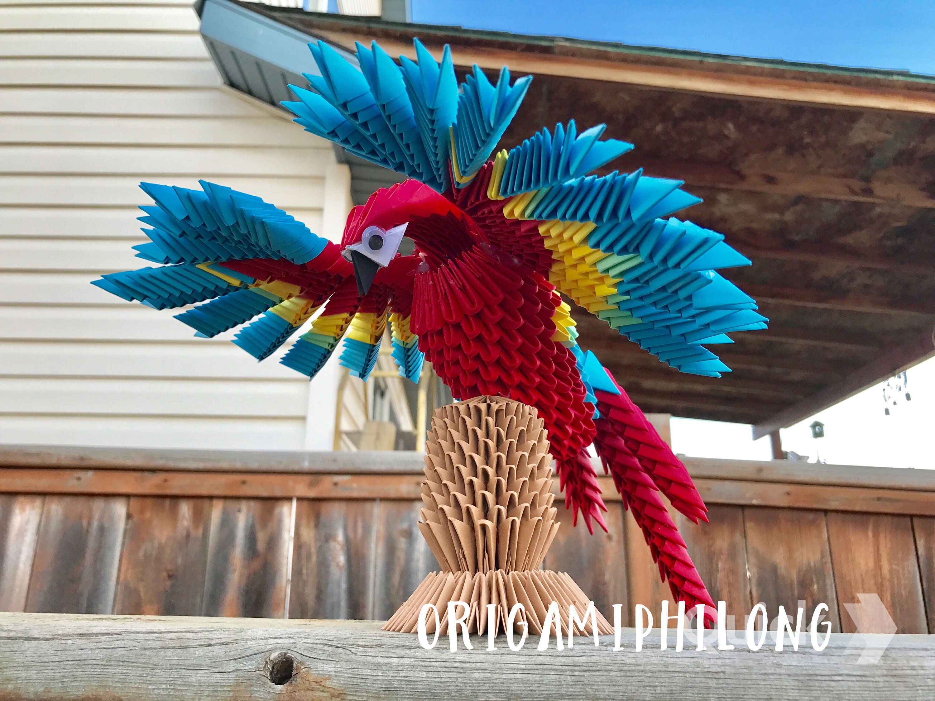 Loro Pájaro 3D Origami Regalo de arte hecho a mano Etsy España