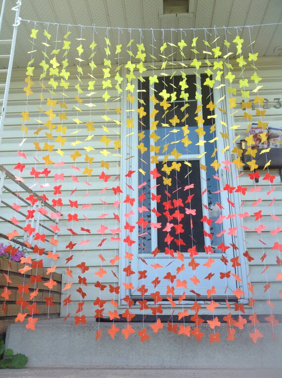 20 Strands Yellow Orange Butterfly Garland ,Butterfly Backdrop ,Party Decor, Birthday Party, Wedding garland