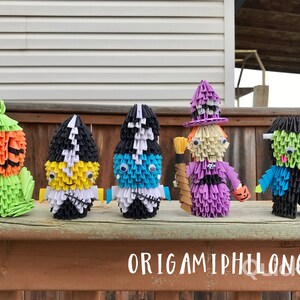 Origami 3D d'Halloween - Bonbon ou astuce - Décoration d'Halloween - Cadeau d'Halloween - Cadeau artistique fait main - Livraison gratuite