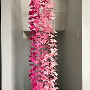 20 Strands Ombre Pink Paper Butterfly Backdrop Party Decor Pink Ombre Garland-Girls Birthday Party Free Shipping US image 7