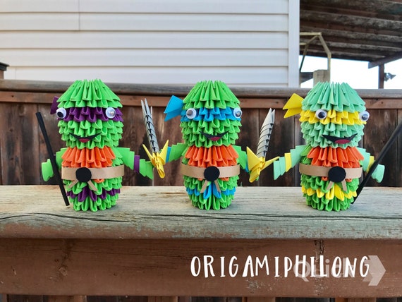 Ninja Turtle 3D Origami - Birthday Gift- Home Decoration- Free Shipping US