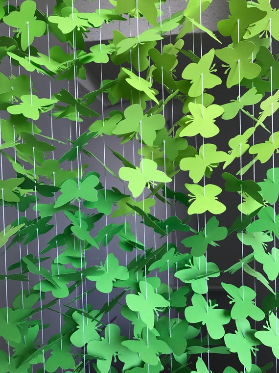 20 Strands Ombre Green Butterfly Garland ,Butterfly Backdrop ,Party Decor, Birthday Party