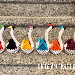 Swan 3D Origami Style 1- Décoration de mariage-Cadeau artistique fait main-Décoration de la maison-Livraison gratuite aux États-Unis