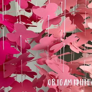 20 Strands Ombre Pink Paper Butterfly Backdrop Party Decor Pink Ombre Garland-Girls Birthday Party Free Shipping US image 1