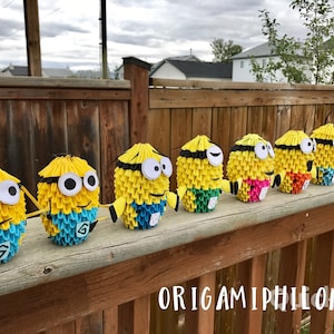 Minion 3D Origami - Cadeau artistique fait main - Décoration d'intérieur - Cadeau spécial - Livraison gratuite